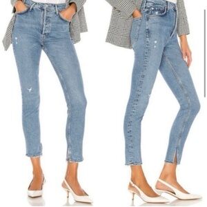 AGOLDE Nico High Rise Slim Distressed Jeans Sz 25 Blue EUC